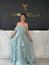Su Yeşili Angel Straplez Abiye