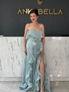 Su Yeşili Angel Straplez Abiye