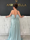 Su Yeşili Angel Straplez Abiye
