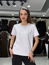 Taş Detaylı Beyaz Tişört