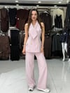 Toz Pembe Yelek Pantolon Takım