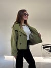 Zeytin Yeşili Kısa Trenç TRENÇKOT - Taksim Butik