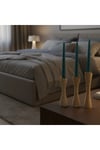 ( MUM 11 ) 3'lü El Yapımı Doğal Ahşap Vazo Şamdan Mumluk 18-14-10 cm Modern Dekoratif İskandinav Masif Mumluk