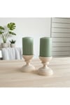 ( MUM 20 ) 2'li El Yapımı Doğal Ahşap Vazo Şamdan Mumluk 8 cm Modern Dekoratif İskandinav Masif Mumluk