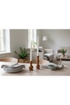 ( MUM 21 ) 2'li El Yapımı Doğal Ahşap Vazo Şamdan Mumluk 15x10 cm Modern Dekoratif İskandinav Masif Mumluk