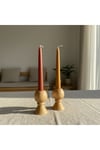 ( MUM 9 ) 2'li El Yapımı Doğal Ahşap Vazo Şamdan Mumluk 9 cm Modern Dekoratif İskandinav Masif Mumluk