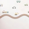 ( PP-35) Bebek & Çocuk Odası Ahşap Dalgalı Tren Yolu Bordür 3mm Kabartmalı Şerit Duvar Çitası