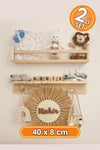 ( Raf-01 ) Ahşap Raf Askılık Ve Kitaplık Rafı-Eğitici Montessori Raf 2 Adet Çocuk Bebek Odası Raf 40 cm x 8 cm