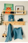 ( Raf-02 ) Ahşap Raf Askılık Ve Kitaplık Rafı-Eğitici Montessori Raf 2 Adet Çocuk Bebek Odası Raf 50 cm x 8 cm