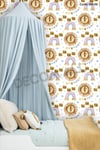 ÇDK-2 Aslan & Gökkuşağı Desenli Bebek Çocuk Odası Duvar Kağıdı Kendinden Yapışkanlı 50 cm x 10m
