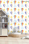 ÇDK-5 Gökkuşağı Balon Desenli Bebek Çocuk Odası Duvar Kağıdı Kendinden Yapışkanlı 50cm x 10m