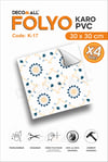 CodeK-17 Kendinden Yapışkanlı FOLYO KARO Suya Dayanıklı Mutfak Banyo Zemin Kaplama 30x30 Cm(4 ADET)