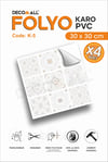 CodeK-5 Kendinden Yapışkanlı FOLYO KARO Suya Dayanıklı Mutfak Banyo Zemin Kaplama 30x30 Cm(4 ADET)