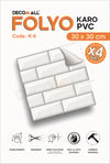 CodeK-6 Kendinden Yapışkanlı FOLYO KARO Suya Dayanıklı Mutfak Banyo Zemin Kaplama 30x30 Cm(4 ADET)