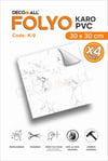 CodeK-9 Kendinden Yapışkanlı FOLYO KARO Suya Dayanıklı Mutfak Banyo Zemin Kaplama 30x30 Cm(4 ADET)