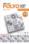 K-27 Kendinden Yapışkanlı FOLYO KARO Suya Dayanıklı Mutfak Banyo Zemin Kaplama 30x30 Cm(4 ADET)