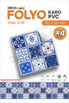 K-35 Kendinden Yapışkanlı FOLYO KARO Suya Dayanıklı Mutfak Banyo Zemin Kaplama 30x30 Cm(4 ADET)