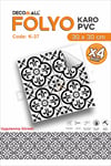 K-37 Kendinden Yapışkanlı FOLYO KARO Suya Dayanıklı Mutfak Banyo Zemin Kaplama 30x30 Cm(4 ADET)