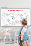Ö-5 Türkiye Haritası Boyanabilir Eğitici Ve Öğretici Çocuk Odası Duvar Sticker Kendinden Yapışkanlı