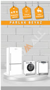 PARLAK BEYAZ  Buzdolabı Beyaz Eşya Zemin Dolap Fayans Kaplama Kendinden Yapışkanlı Folyo (200x100cm)