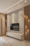 (TV-3) TV Arkası Duvar Kağıdı Tek Parça 3D Çita Mermer Görünümlü Salon Ofis Duvar Posteri