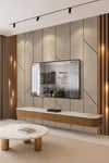 (TV-30) TV Arkası Duvar Kağıdı Tek Parça 3D Çita Mermer Görünümlü Salon Ofis Duvar Posteri
