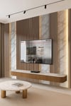 (TV-4) TV Arkası Duvar Kağıdı Tek Parça 3D Çita Mermer Görünümlü Salon Ofis Duvar Posteri