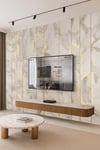 (TV-43) TV Arkası Duvar Kağıdı Tek Parça 3D Çita Mermer Görünümlü Salon Ofis Duvar Posteri