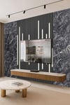 (TV-44) TV Arkası Duvar Kağıdı Tek Parça 3D Çita Mermer Görünümlü Salon Ofis Duvar Posteri