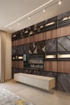 (TV-51) TV Arkası Duvar Kağıdı Tek Parça 3D Çita Mermer Görünümlü Salon Ofis Duvar Posteri