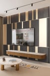(TV-90) TV Arkası Duvar Kağıdı Tek Parça 3D Çita Mermer Görünümlü Salon Ofis Duvar Posteri