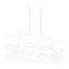 Avonni, 3D-1597-8ES-YM Retro Yemek Masası Avizesi