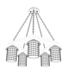 Avonni, 3D-4216-5ET Ahşap Gövdeli Modern Avize