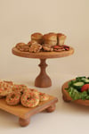 3 LÜ 29/17 Cm Mummy, 29 Cm Risus ve 17x30 Cm Risus Ahşap Ayaklı Pasta Kurabiye Sunum Servis Tabağı