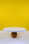30 cm. Mdf Beyaz Tabak Nar Model Ahşap Ayaklı Pasta Sunum Tabağı