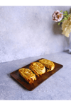 4 Lü Ligna Melamin Ahşap Rölyefli 16x26 Cm Servis Tabağı, Sunum Tabağı, Pasta Tabağı, Sunumluk