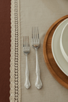 Elora Duck Keten Yıkanabilir Leke Tutmaz Cappuccino Kopenaki Dantel Detaylı Runner 40x140 Cm