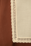 Elora Duck Keten Yıkanabilir Leke Tutmaz Cappuccino Kopenaki Dantel Detaylı Runner 40x140 Cm
