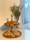 Justwood 2 Katlı Ahşap Kek Pasta Sunumluk Standı, Servis Sunum Tabağı, Çok Amaçlı Ikramlık