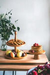 Justwood 2 Li 2 Katlı Kek Stantı Ve 20 Cm Mini Ahşap Kurabiye Pasta Sunumluk Seti
