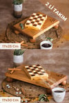 Justwood 2 Li Risus Top Ayaklı 17x25 Ve 17x30 Cm Ahşap Dikdörtgen Pasta Sunum Servis Tabağı Seti