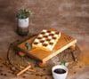 Justwood 2 Li Risus Top Ayaklı 29 Cm Ve 17x30 Cm Ahşap Dikdörtgen Pasta Sunum Servis Tabağı Seti