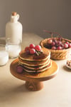 JustWood Mini 20 Cm Ahşap Ayaklı Yuvarlak Pasta Kurabiye Sunum Servis Tabağı