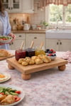 Kayın Ağacı Risus Top Ayaklı 17x25 Cm Ayaklı Kare Sunumluk | Pasta, Kek ve Kahvaltı Servis Tabağı