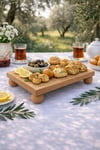 Kayın Ağacı Risus Top Ayaklı 17x25 Cm Ayaklı Kare Sunumluk | Pasta, Kek ve Kahvaltı Servis Tabağı