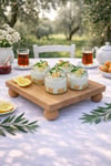 Kayın Ağacı Risus Top Ayaklı 25x25 Cm Ayaklı Kare Sunumluk | Pasta, Kek ve Kahvaltı Servis Tabağı