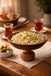 Ligna Melamin Ahşap Rölyefli 21 Cm Nar Ayaklı Salata Tabağı, Servis Tabağı, Çukur Tabak