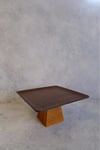 Ligna Melamin Ahşap Rölyefli 22 Cm Piramit Ayaklı Pasta Tabağı, Servis Tabağı, Sunumluk