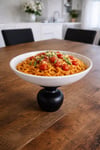 Macaroni Siyah Nar Ayaklı 22,5 Cm Melamin Servis Tabağı, Çukur Sunum Tabağı, Sunumluk, Kase