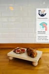 Mdf Tabaklı Kayın Top Ayaklı Risus 17x25 Cm Yuvarlak Pasta Sunum Servis Tabağı